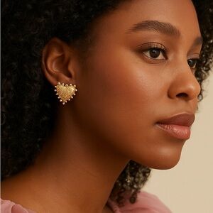 Gold Heart-Shaped Earrings